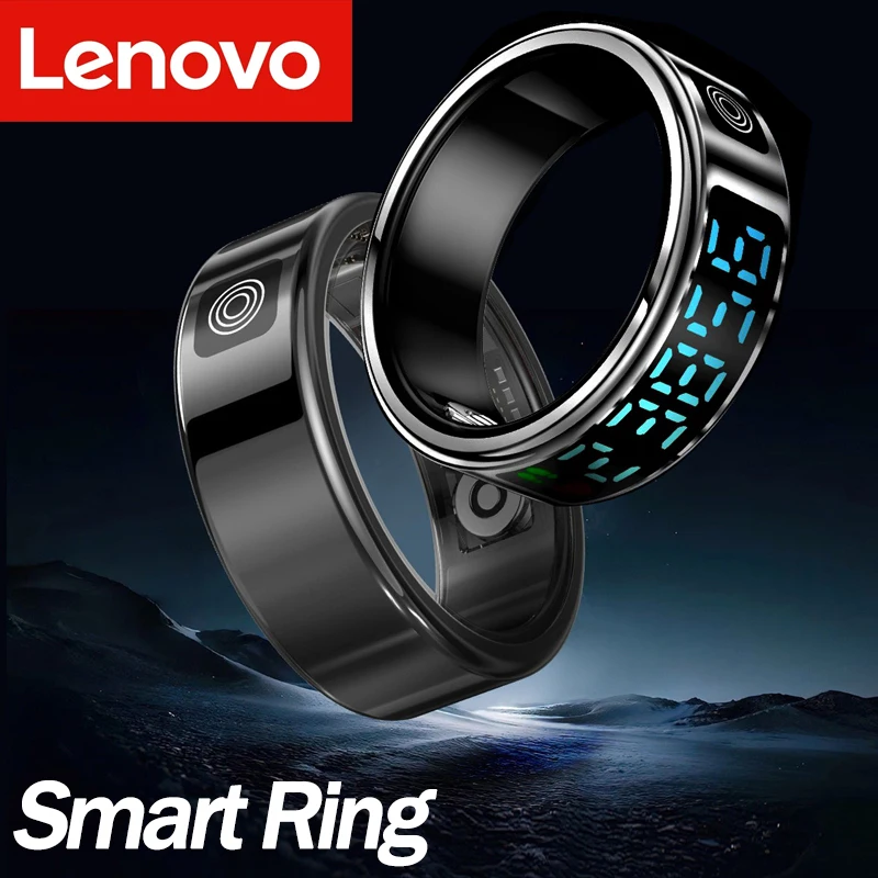 

Смарт-кольцо Lenovo с LED-дисплеем, мониторингом пульса и уровня кислорода в крови, водонепроницаемость 5ATM, мультиспортивные режимы, подарок для Android