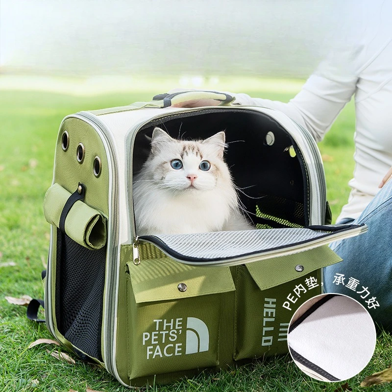 Pet Backpack Carrier Space Capsule Large Capacity Breathable Printed Pocket Dog Cat Travel Bag Supplies  pet carrier pets bag