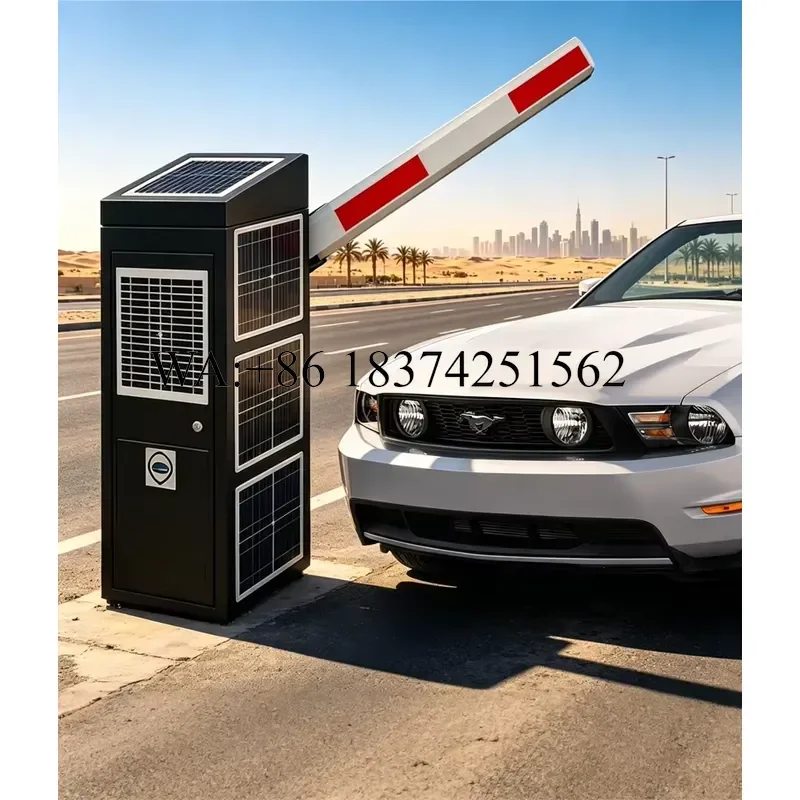 Wmwmnu for Factory Direct DC24V Brushless Motor Solar Barrier Gate with Solar Panels Energy Solar Powered Automatic Boom