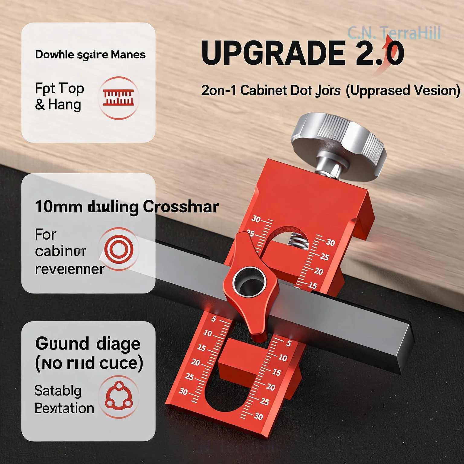 Multifunctional Wardrobe Door Installation Auxiliary Aluminum Alloy Drilling Furniture Woodworking Tool Positioning Leveling
