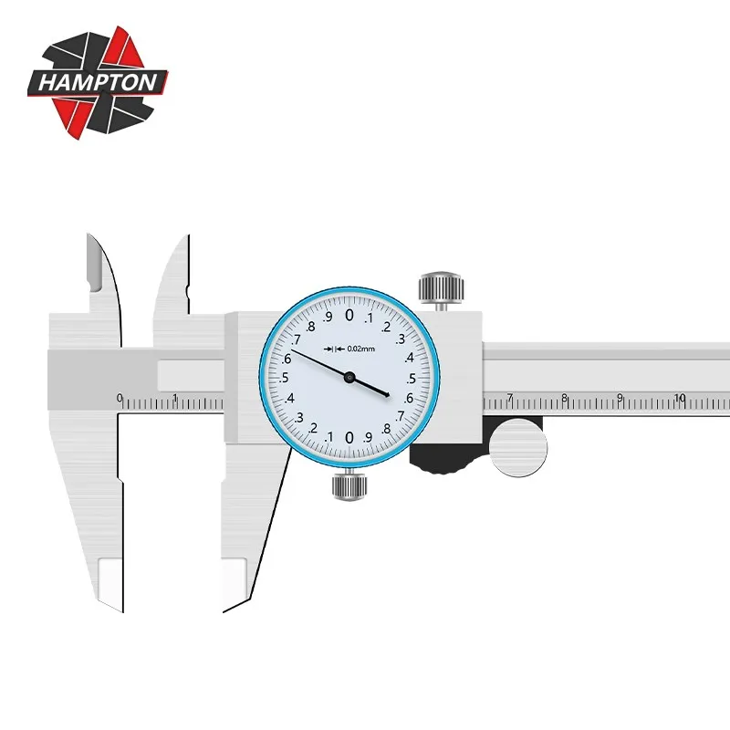 

HAMPTON Dial Caliper 0-150mm/0-200mm/0.02mm Stainless Steel Metric Gauge Shockproof Mircometer Vernier Caliper Measuring Tool