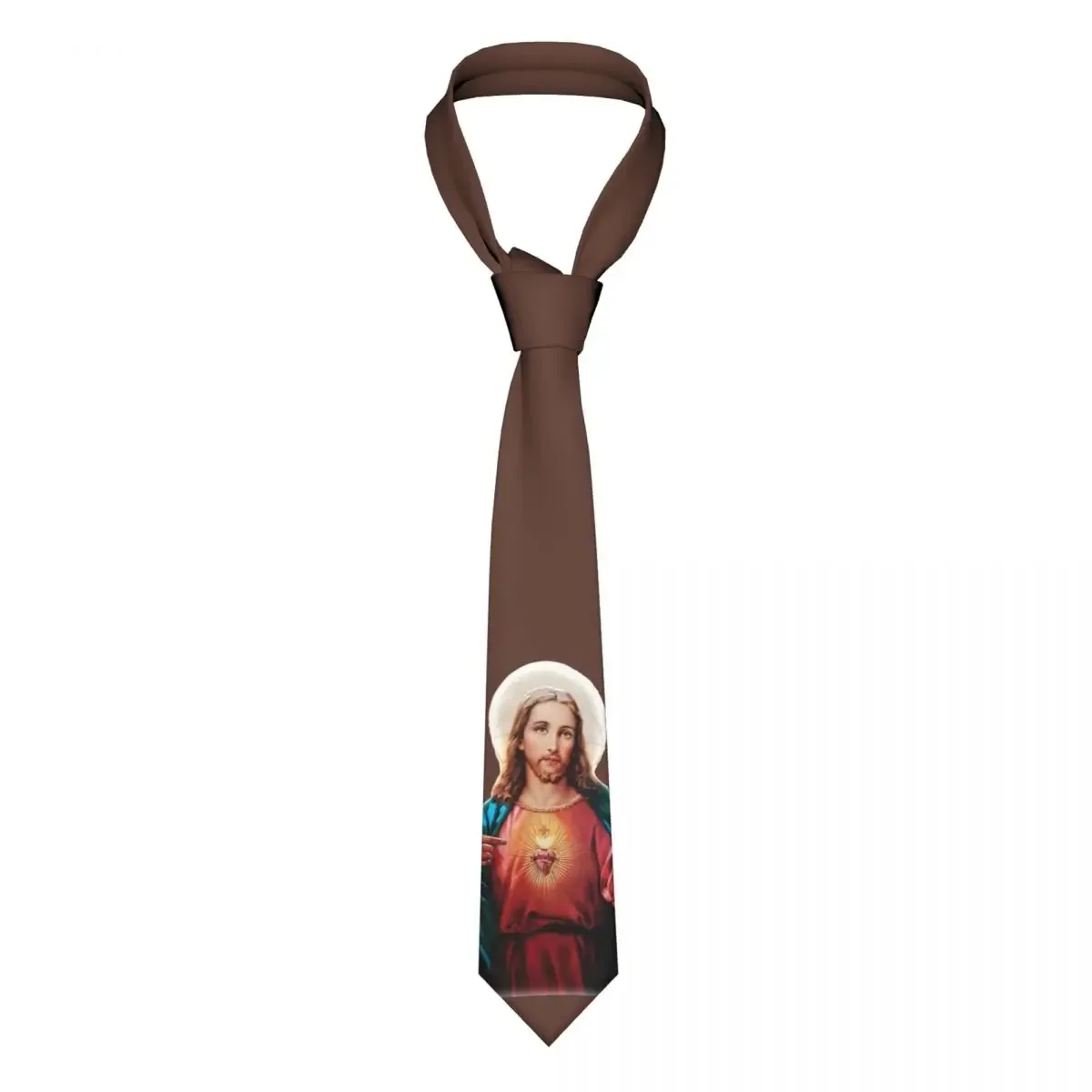 Christ Saviour Necktie Unisex Skinny Polyester 8 cm Wide Neck Tie for Men Accessories Cravat Gift