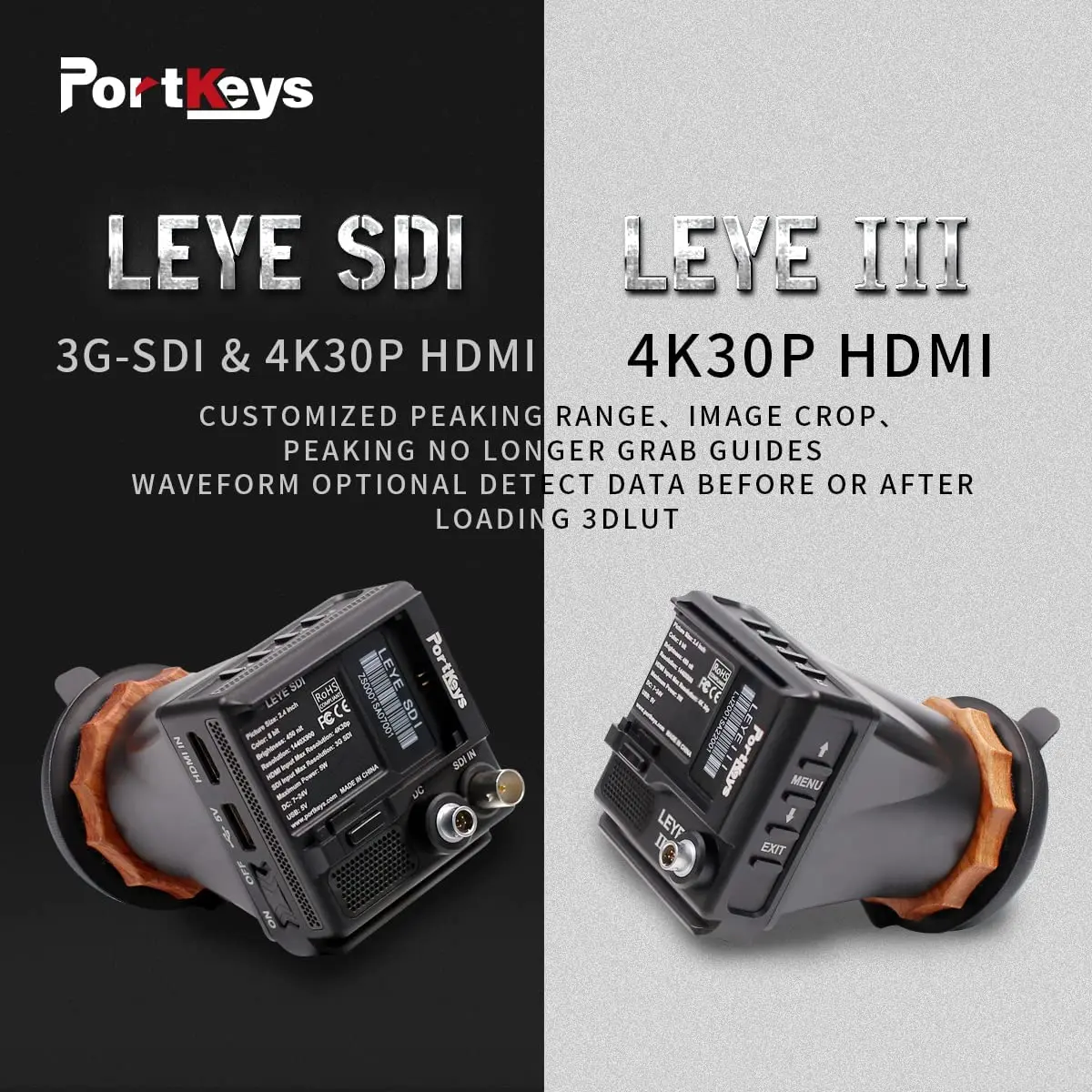 

Portkeys LEYE III LEYE SDI 4K HDMI Электронный видоискатель 2,4-дюймовый ЖК-монитор [регулируемый +8D~-3D]