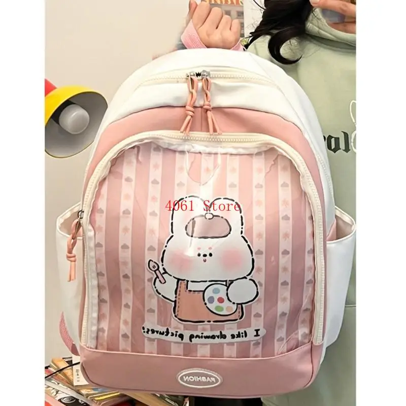 حقيبة ظهر Ita حقيبة ظهر لطيفة للطلاب حقيبة ظهر مدرسية على الطراز الياباني حقيبة ظهر ذات سعة كبيرة لعرض الدبوس
