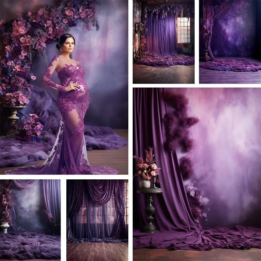 

Mehofond Photography Background Purple Curtain Lavender Adult Birthday Wedding Maternity Portrait Decor Backdrop Photo Studio
