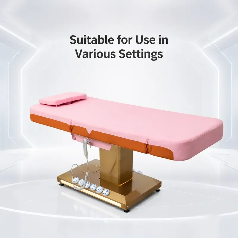 Bohorio Electric Lifting Beauty Bed Textured Embroidery for Eyelash Extension Massage Facial Treatment Professional Use
