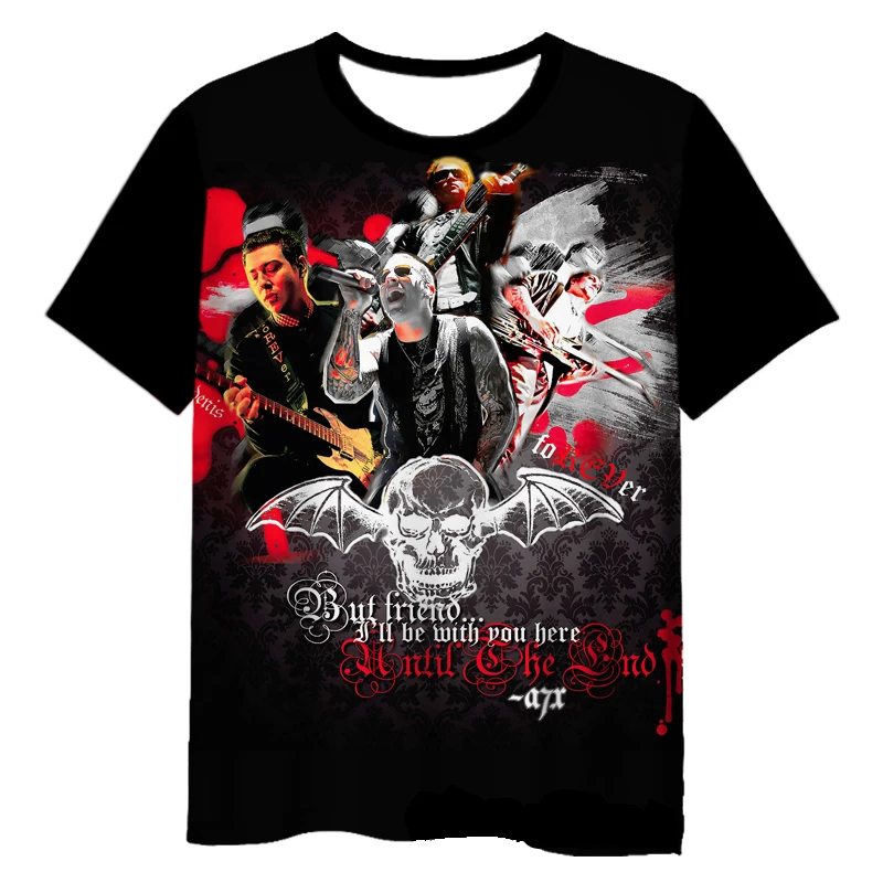 New Summer T-shirt Men Clothing Short Sleeve 3D Print Fashion Tops Casual Avenged Sevenfold Design Harajuku Shirts T Shirt Tops