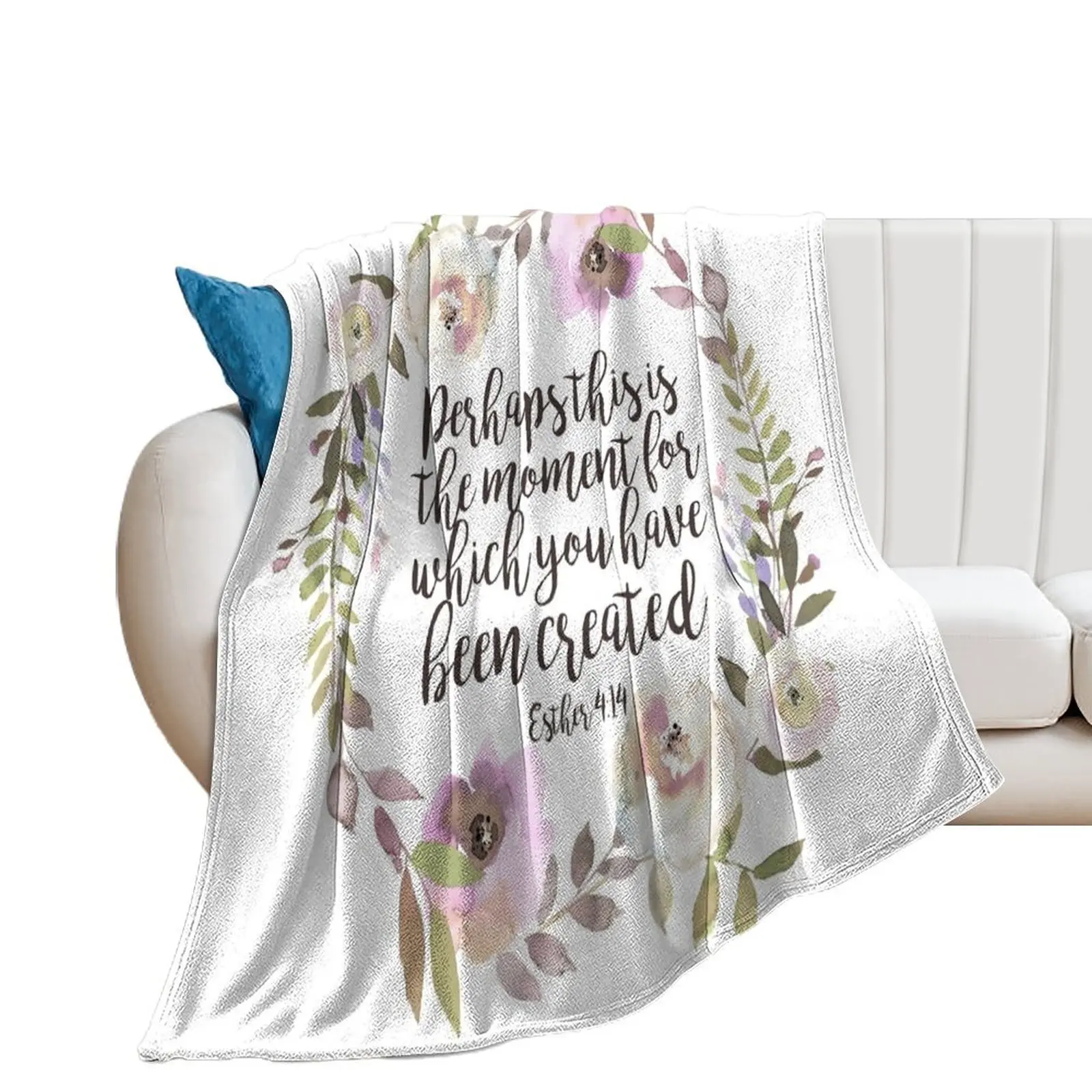 Christian Quote - Esther 4:14 Throw Blanket Flannels Travel Blankets