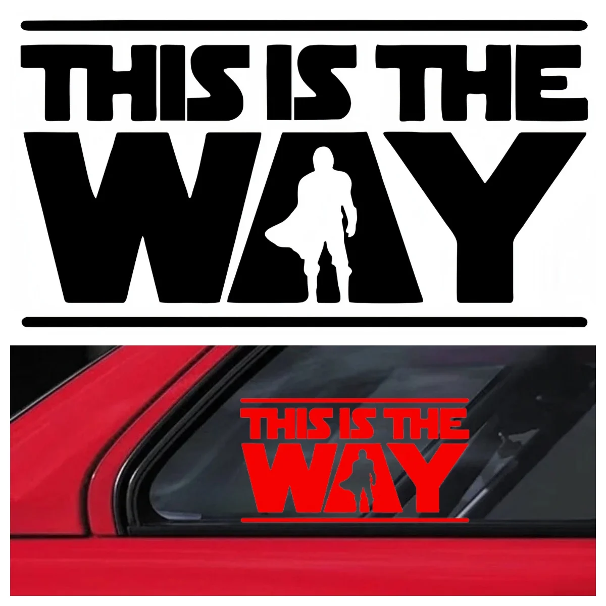

Vinyl Car Stickers Decals for Windshield Bumper Motorcycle Mandalorian Creed Design, Waterproof Durable Decorative Accessories