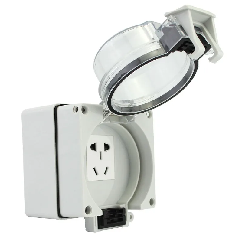 For Outdoor Waterproof Socket Switch Anti-rainstorm 86 Type Surface-mounted Concealed Wall Five-hole Socket Board Outdoor Power