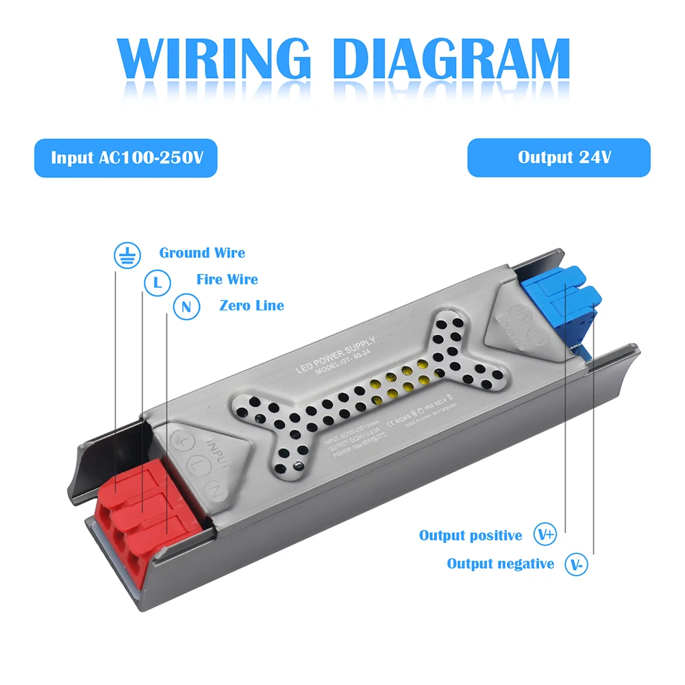 Ultra Thin Lighting Transformers 110V 220V to 12V 24V 60W 100W 200W 300W 400W for CCTV LED Strip Power Supply Adapter Driver