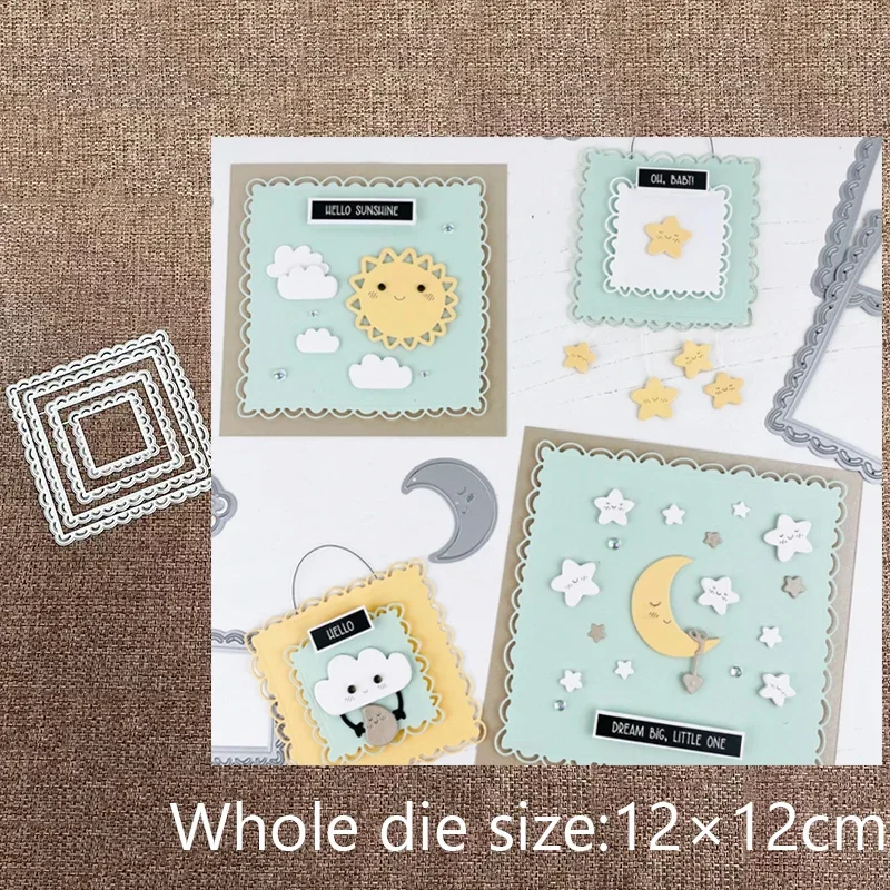 

New Design Craft Metal stencil mold Cutting Dies lace square frames scrapbook die cuts Album Paper Card Craft Embossing