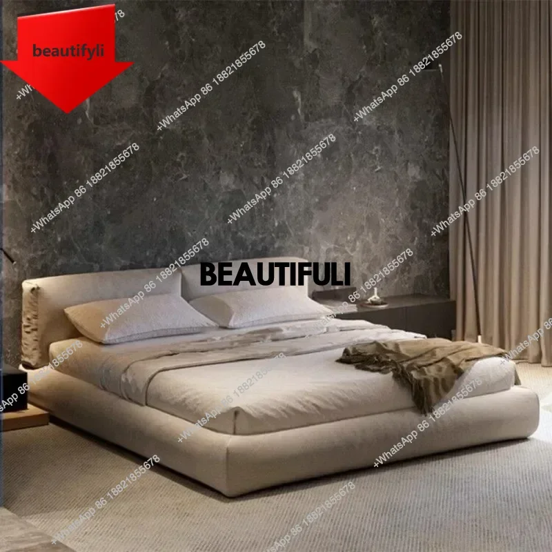 

A57 Princess Bedroom Double Bed Frame Gray Designer Full Size Double Bed Luxury Platform Wooden Letto Matrimoniale Home Furnitur