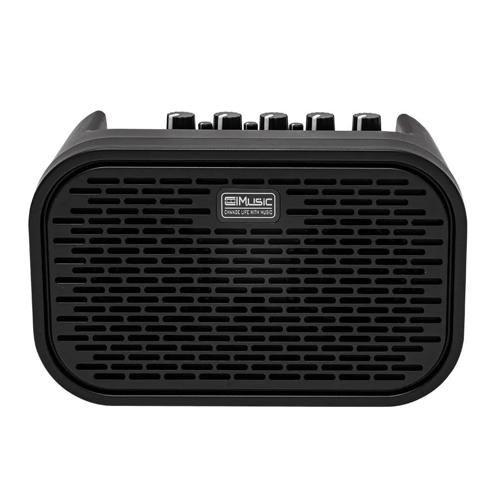 COOLMUSIC Rechargeable 10-Watt Electric Guitar Amplifier Speaker with Distortion Delay Effects