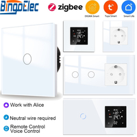 Zigbee Touch Switches and Zigbee Smart Electric Wall Socket Power Monitoring/Thermostat Work with Tuya Smart Life Google Alexa