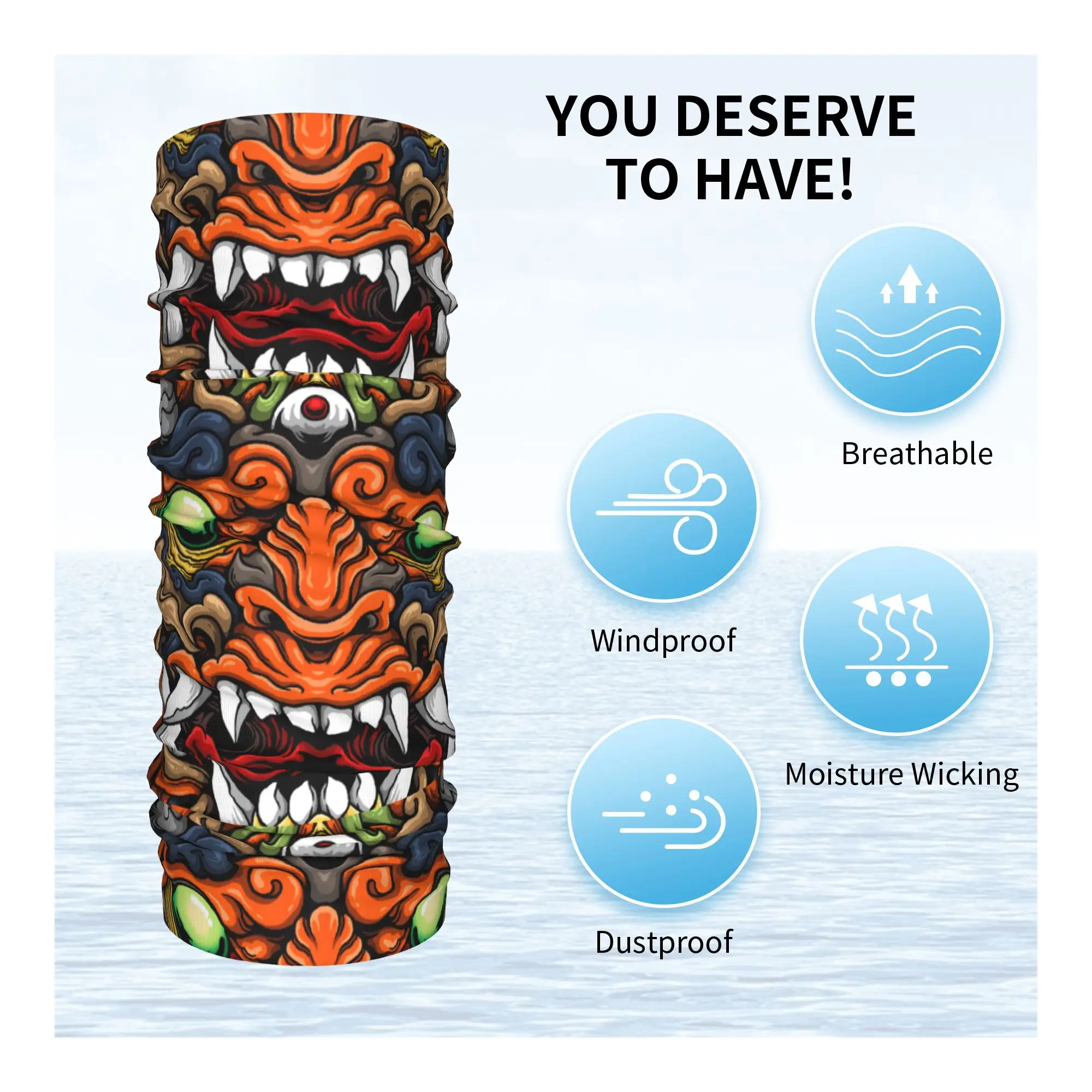 مخصص الساموراي شيطان أوني الشتاء عقال الرقبة أدفأ النساء الرجال المشي لمسافات طويلة التخييم وشاح أنبوبي الوجه باندانا الجراب #3