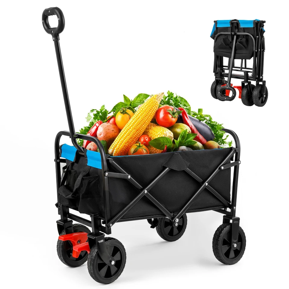 Versatile Mini Folding Garden Shopping Cart with Brake