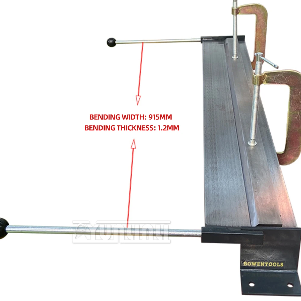 915mm Manual Bending Machine Metal Bending Machine 915 Steel Copper Aluminum 90 Degree Bender with Fixed C-Clamp