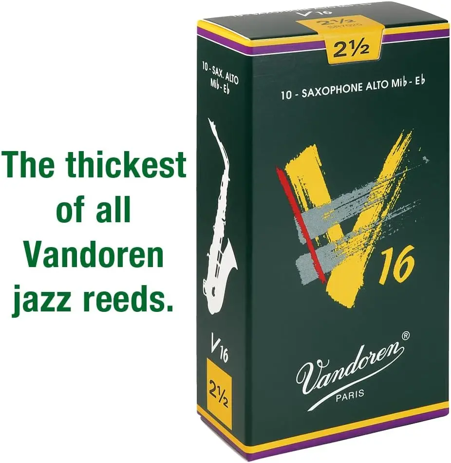 Alto Saxophone Reeds Strength 2.5, Box of 10 - Premium Quality for Smooth Sound