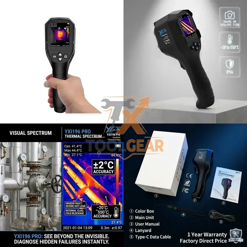 2026hotsale* YXI96 192*192 Handheld Thermal Imager, Professional Industrial for Electrical Maintenance -20℃