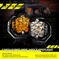 7'' Auto Round LED Spot Work Lamps 248W High Bright for Offroad 4X4 Vehicle Auxiliary Lighting Combo Beam Driving Lamp