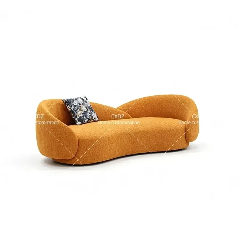 Cream Style Fabric Sofa for Living Room Apartment Clothing Store Small Space Hugging Couch Modern Home Furniture