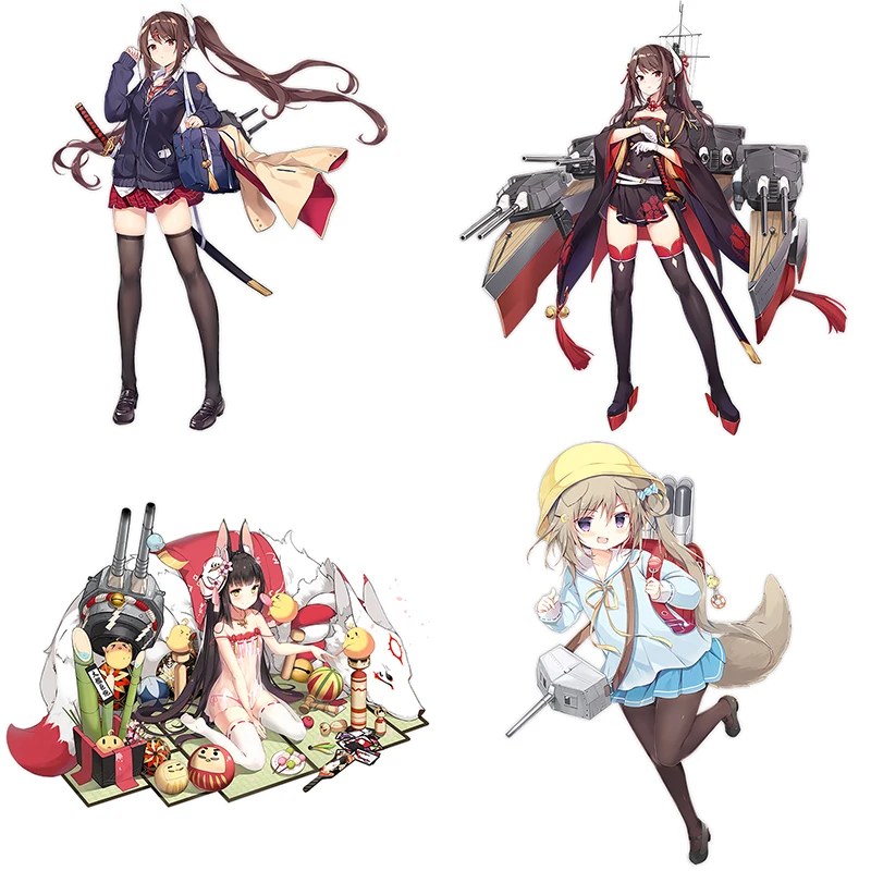 ثلاثة راتلز CYX15 الأكثر اكتمالا Azur Lane PVC أنيمي ملصق لسيارة دراجة نارية محمول ملصقات الحائط الشارات