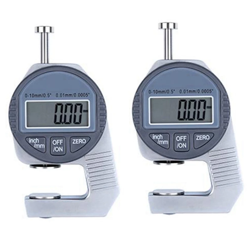 

2X Digital Thickness Gauge Electronic Thickness Meter Measure Thickness Of Paper Cloth Thin Metal Micrometer 0.01Mm B