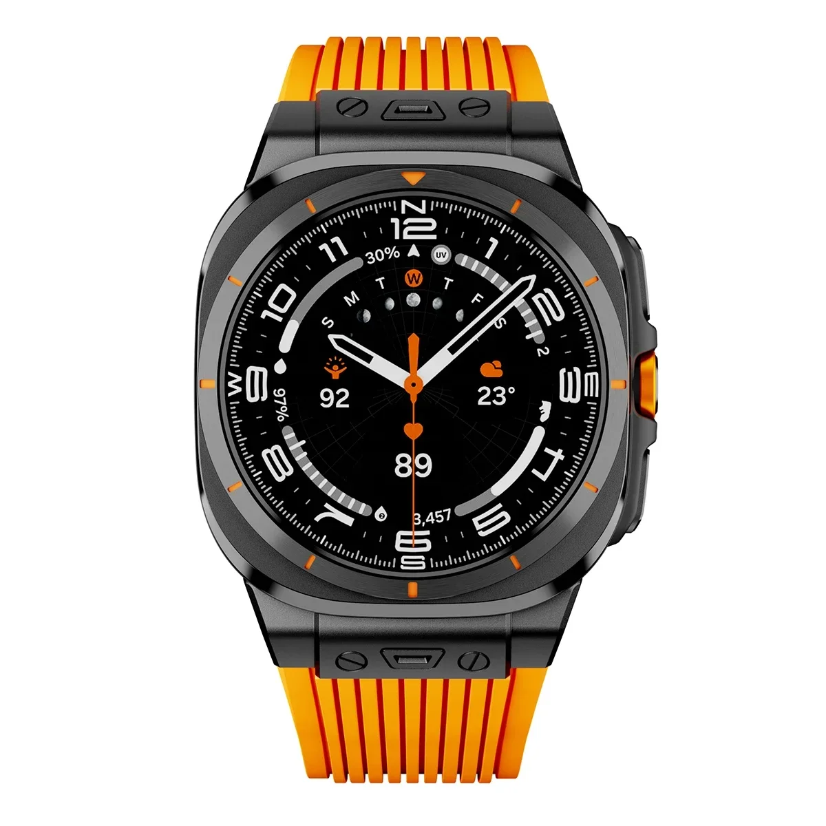 Metal No Gaps Curved End Silicone Strap for Samsung Galaxy Watch 7 Ultra 47mm Luxury Sport Band for Galaxy 7 Ultra 47mm Bracelet