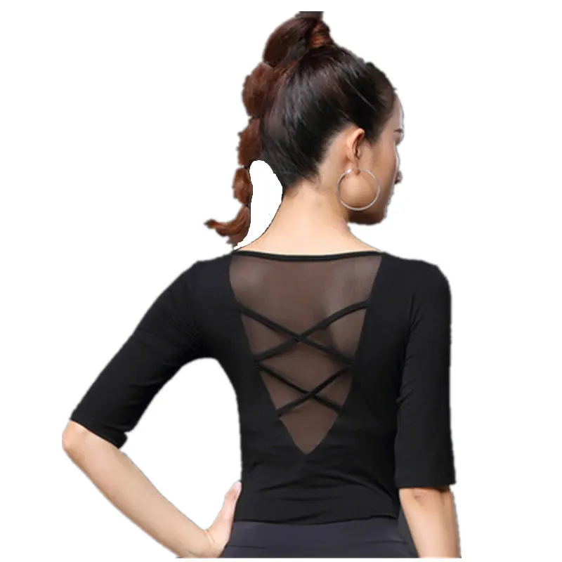 Fashion Latin Dance Top Ballroom Tango Salsa Cha Cha Samba Rumba Practice Dance Wear Women Modern Dance Training Outfit