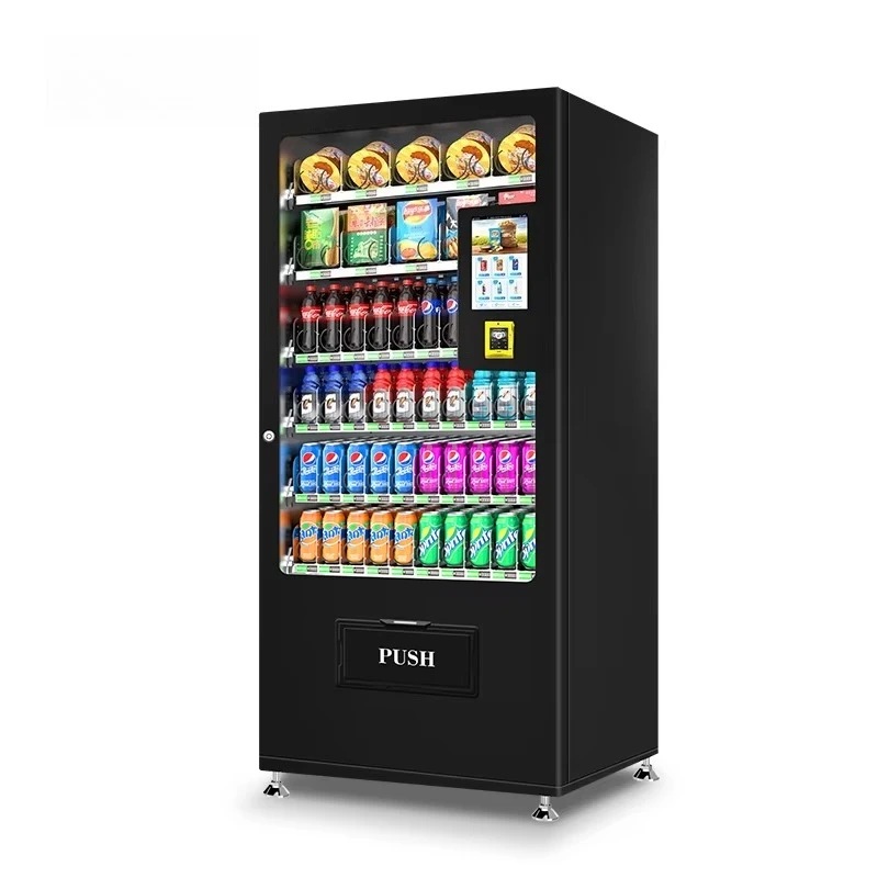 Customized Commercial Unmanned Beverage Snack Dispenser Coin QR Code Token Payment SDK Function High Capacity