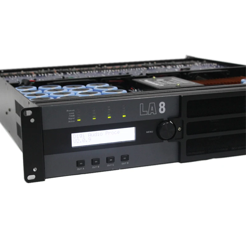 LA8 classe td DSP amplificador de potência áudio profissional 4 canais 1450w controle de software