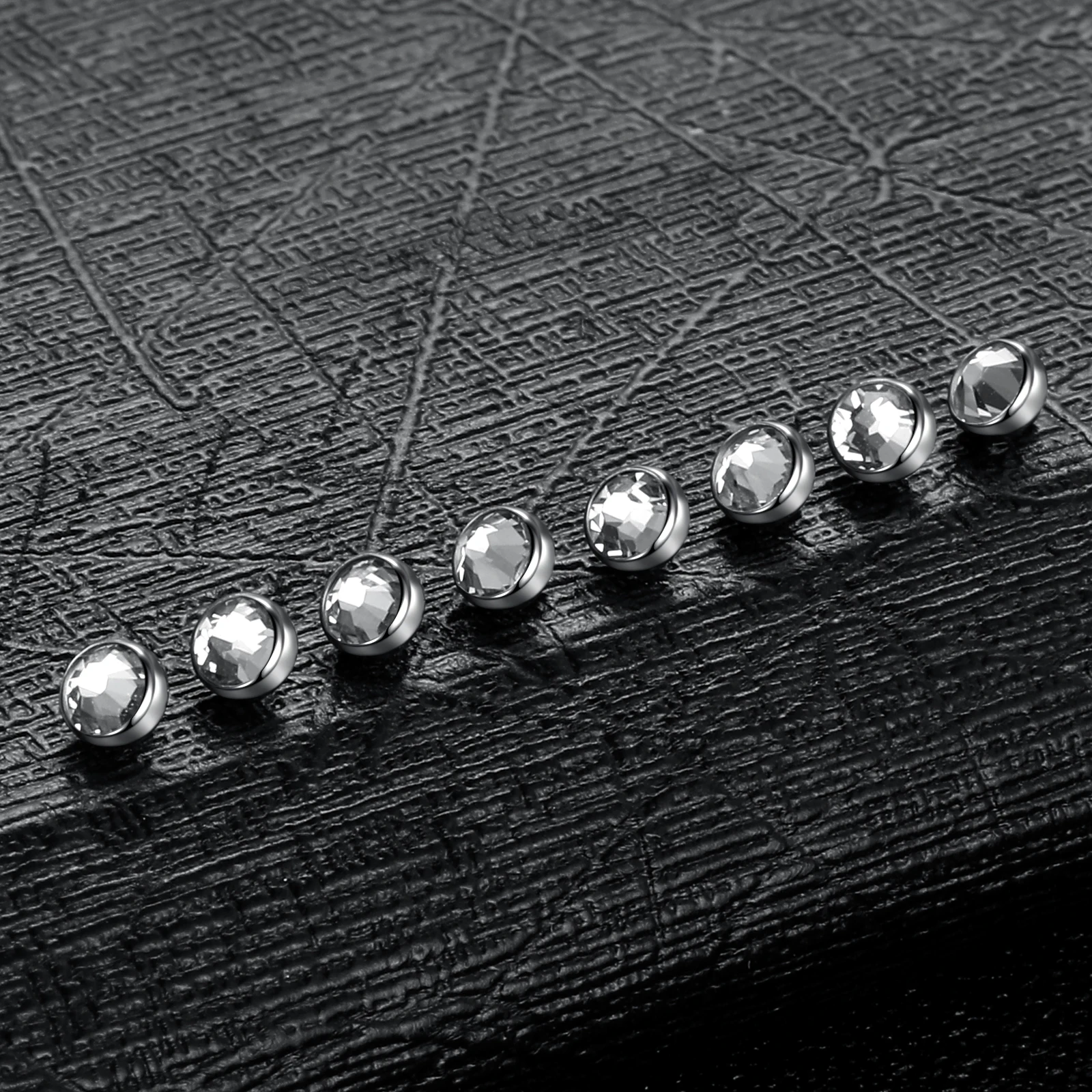 10pcs/lot Titanium CZ Crystal Micro Dermal Piercings Micro Dermal Anchor Top Skin Diver Hide In Surface Piercings Body Jewelry