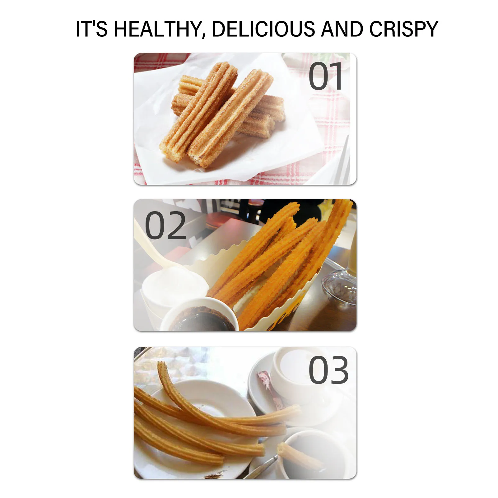 Máquina de churro espanhol vertical de aço inoxidável destacável amplamente utilizada com 5 moldes para uso comercial