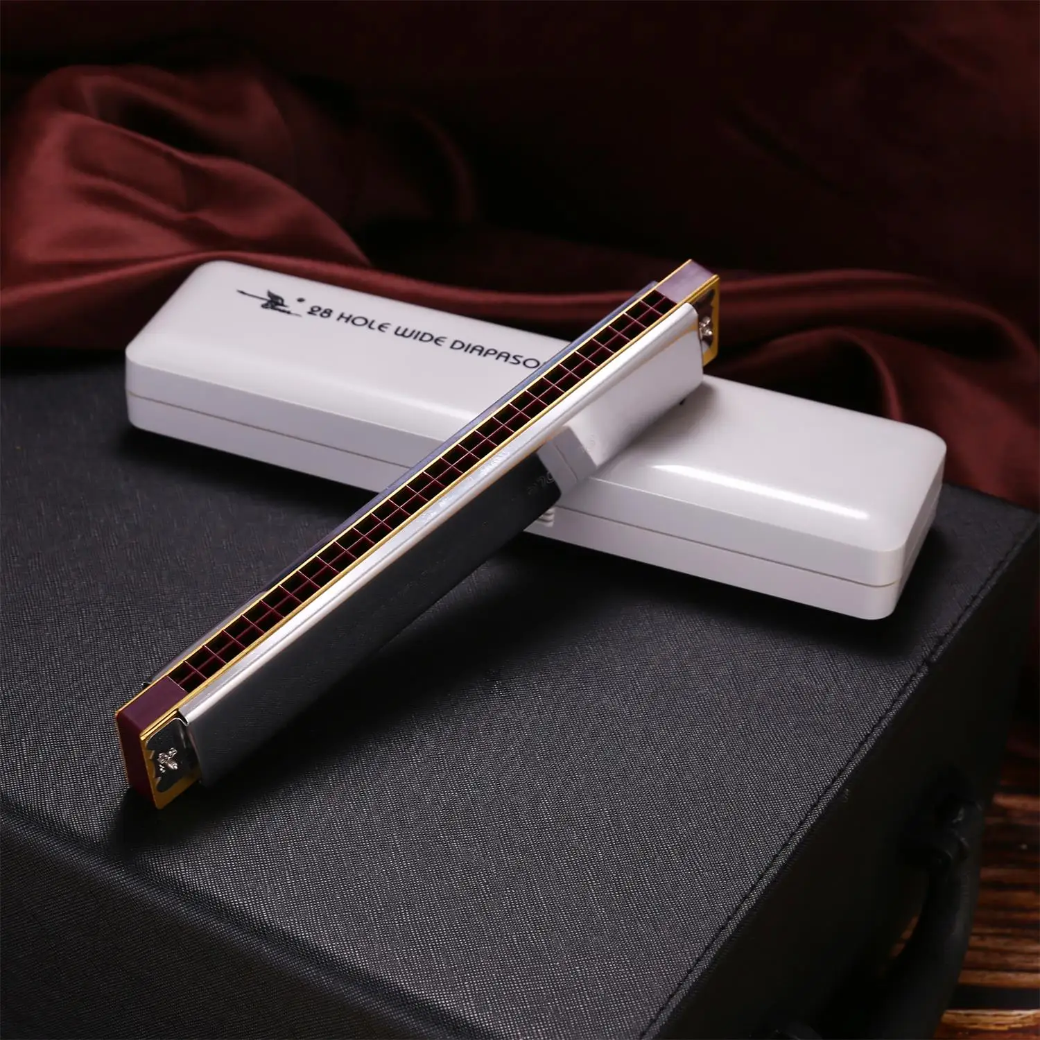 Swan 28-hole Wide Range Playing Diatonic Harmonica Key of C with Standard Harmonicas For Adults,Professional Player,Beginner