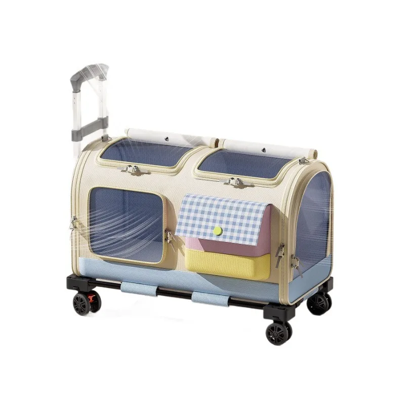 Pet trolley case, cat bag going out portable backpack, going out bag