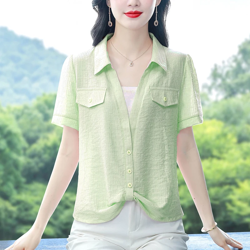 

Stylish Summer New Women's Fake Two-Piece Irregular Shirt Fashionable Top