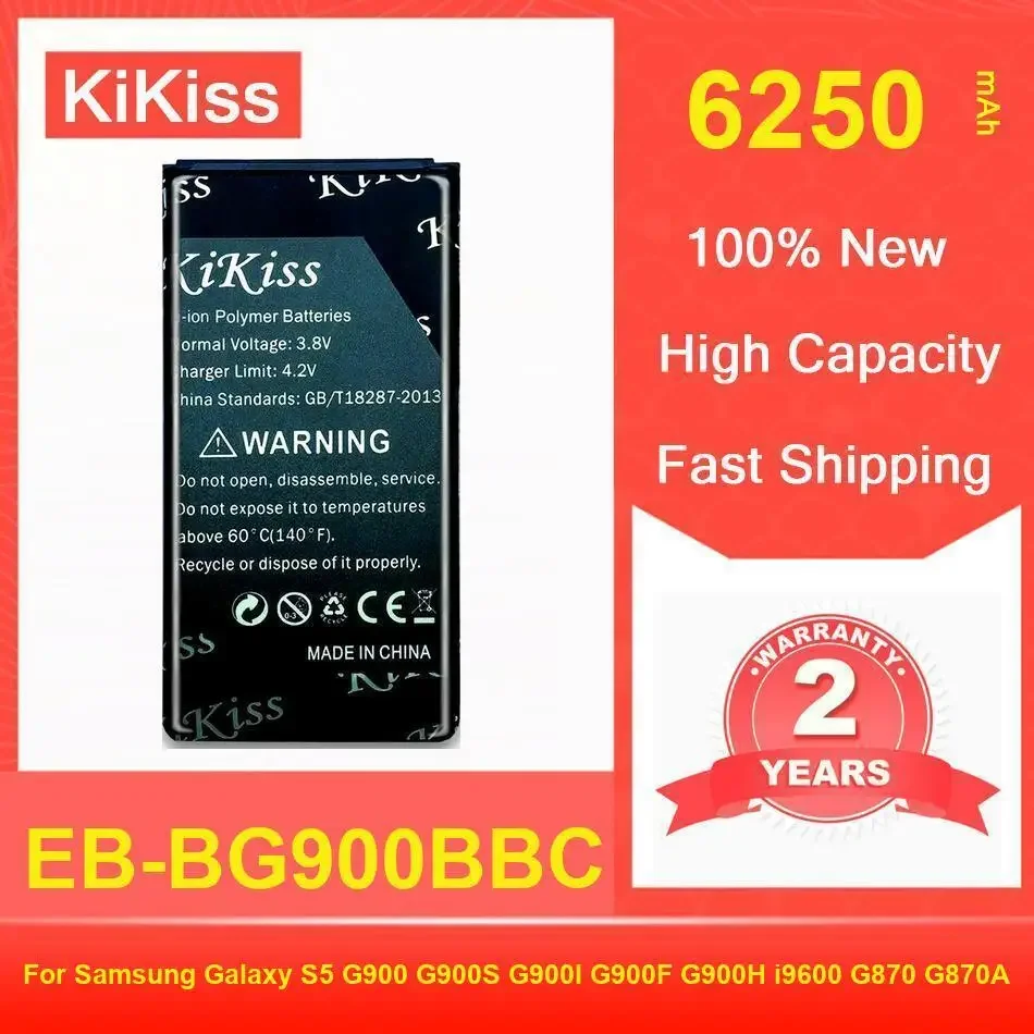 

Kikiss Battery 6250Mah EB-BG900BBC For Samsung Galaxy S5 G900 G900S G900I G900F G900H I9600 G870 G870A