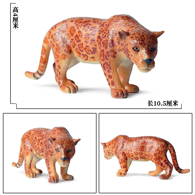 Wildlife Model Children Toys Animal Growth Cycle Jaguars Cheetahs African Leopard Bull Panda Hippo Elephant Ornament Set Figures