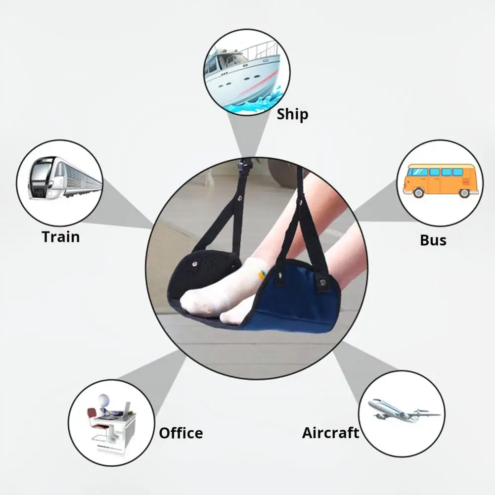 Under-desk Foot Adjustable Airplane Foot Hammock for Office Travel Lightweight Portable Under-desk Hanger for Relaxing Feet Foot