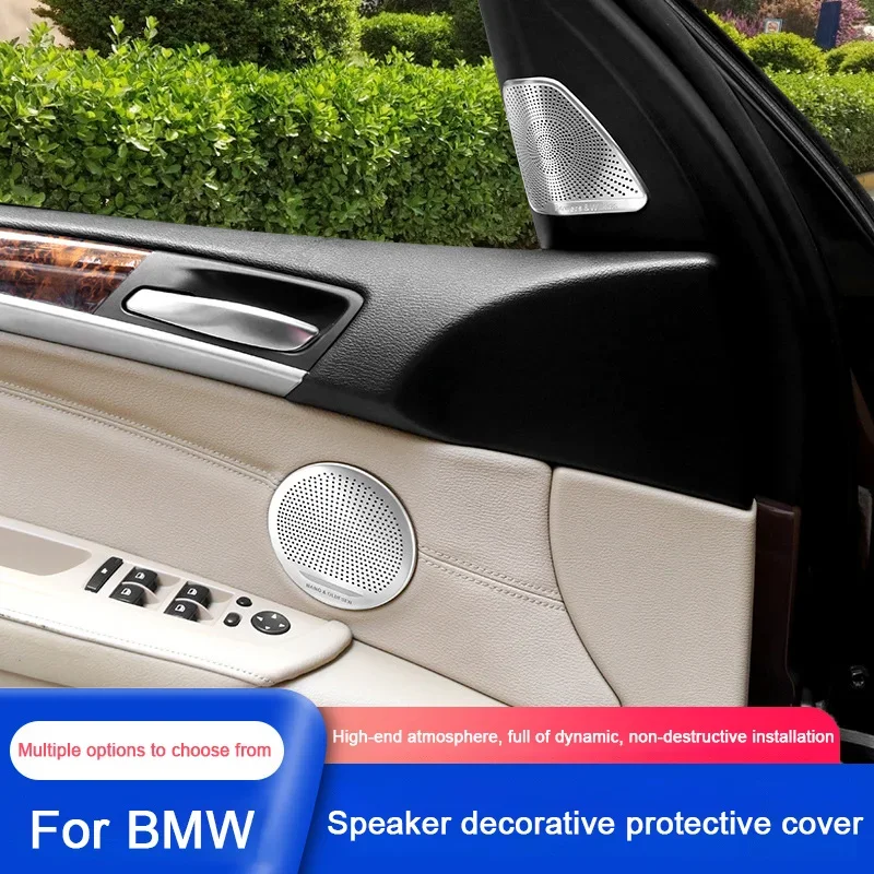 

For BMW 5GT X3 X4 X5 X6 E70 E71 F07 F25 F26 Stainless Steel Car Door Speakers Stereo Decorate Cover Speaker Trim Horn Frame