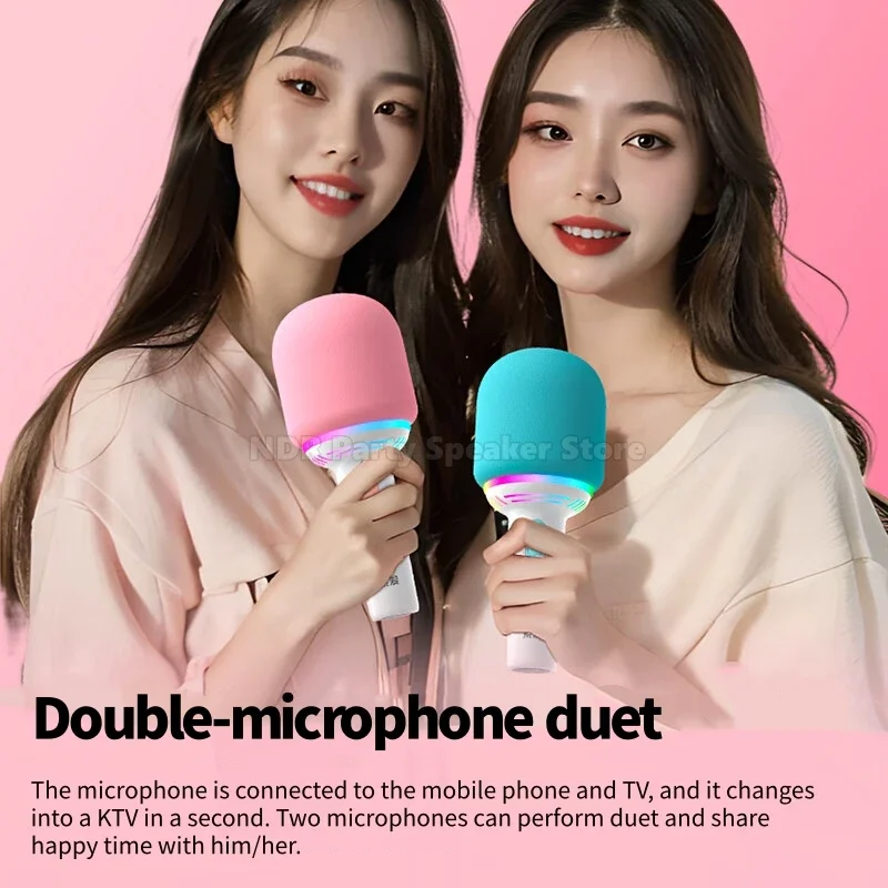 

SOAIY MC69 Караоке-компаньон Bluetooth 5.1 Динамик Беспроводной динамический микрофон RGB Light KTV DSP Микшерная система Type-C Зарядка