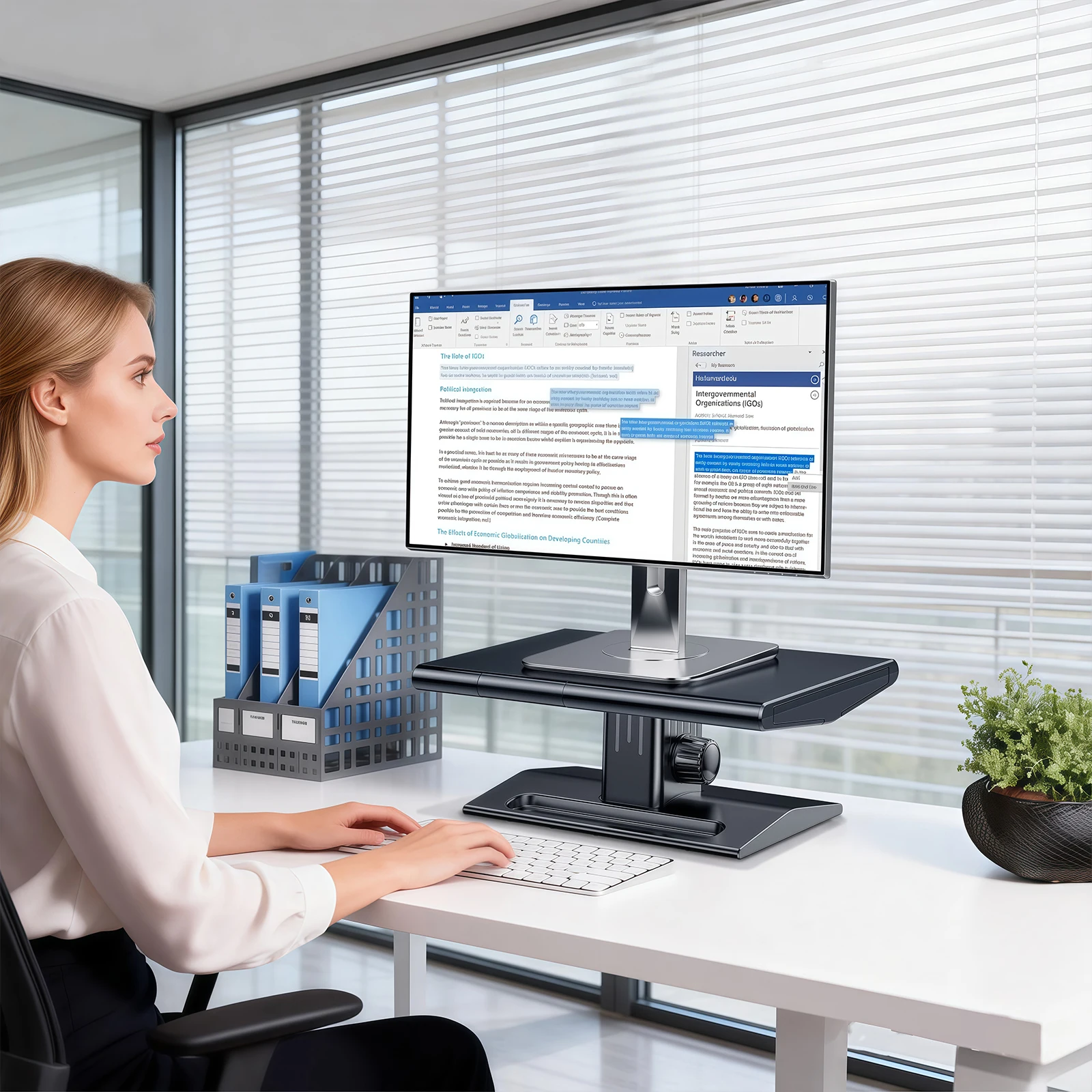 

Oatsbasf Computer Monitor Stand Riser Desktop Laptop & Printer & Notebook Holder with Drawer & Phone Holder Knob Adjustment