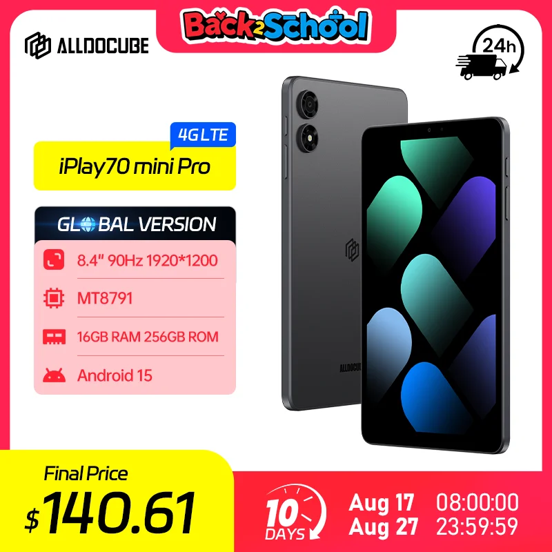 ALLDOCUBE iPlay70 mini Pro Tablet Display da 8,4 90 Hz MT8791 16 GB (8 GB + 8 GB virtuale) RAM 256 GB ROM 6050 mAh Android15 LTE Tablet