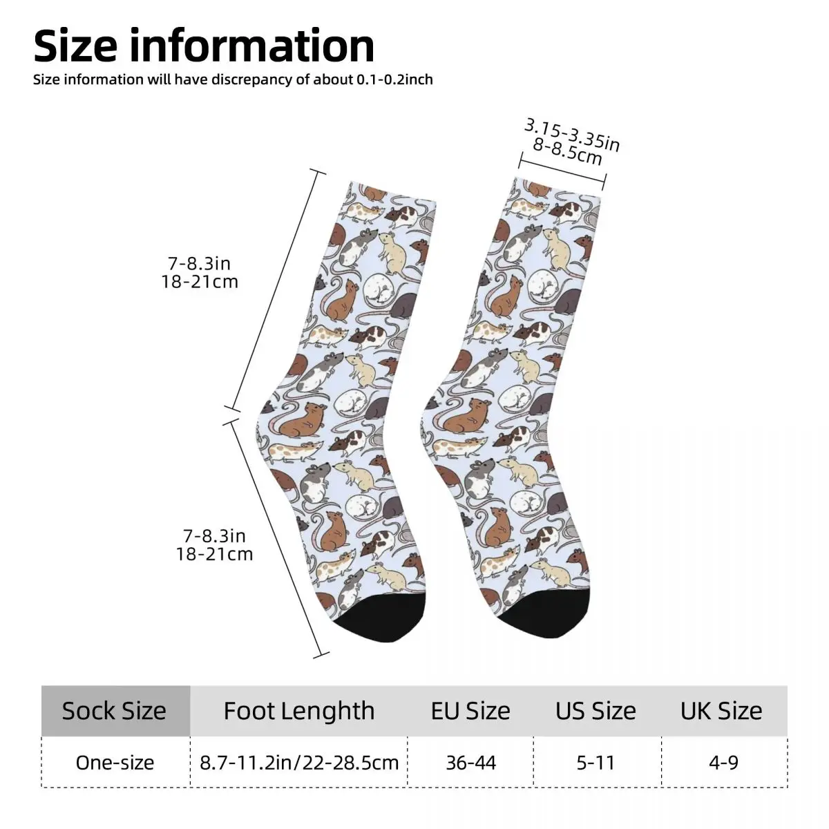 Kawaii ratti topo calze calzini animali da uomo comodi calzini Casual inverno corsa sport calzini antiscivolo regalo di compleanno