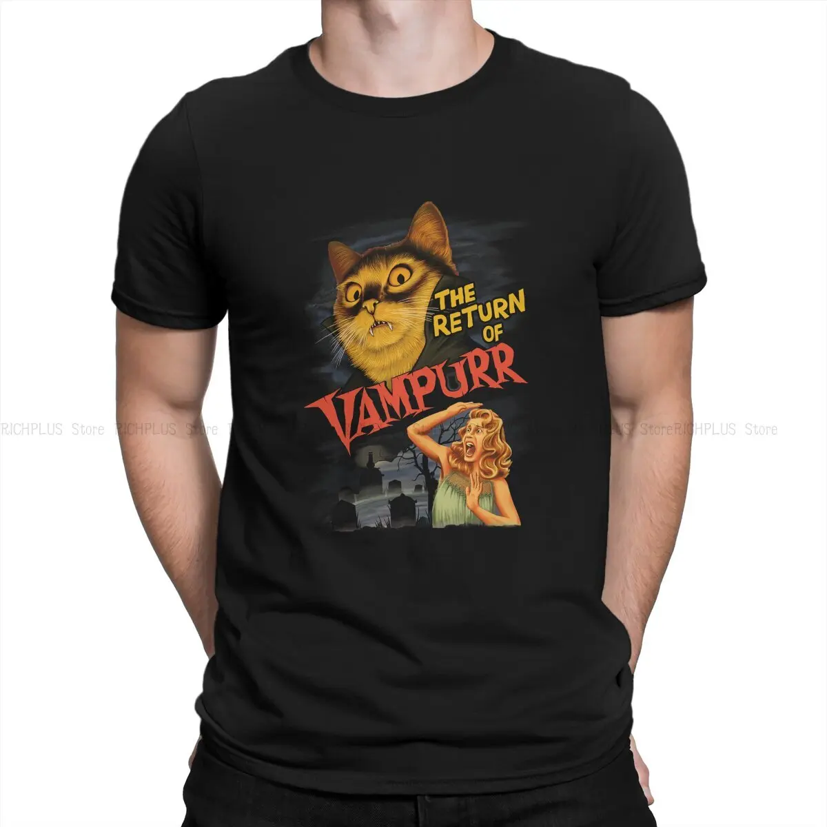 Cat Unique TShirt The Return of Vampurr Leisure Polyester T Shirt Summer T-shirt For Men Women