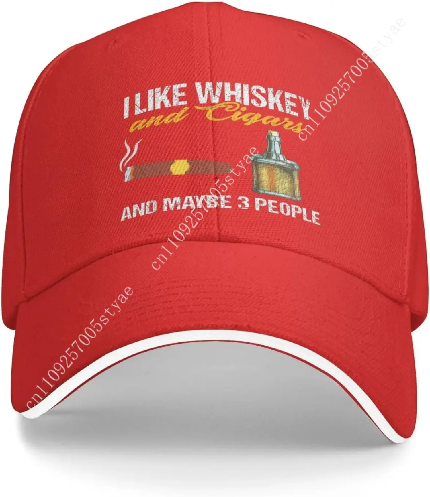 I Like Whiskey and Cigars and Maybe 3 People Baseball Cap Unisex Casual Polyester Adjustable Trucker Hat