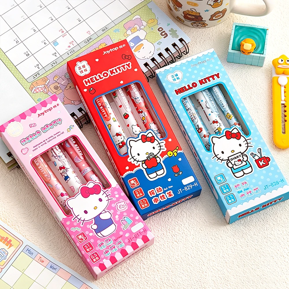 

3Pcs Genuine Sanrio 0.5mm Gel Pens Kawaii Hello Kitty Cinnamoroll Kuromi Ballpoint Pens School Stationery Supplies Girls Gifts
