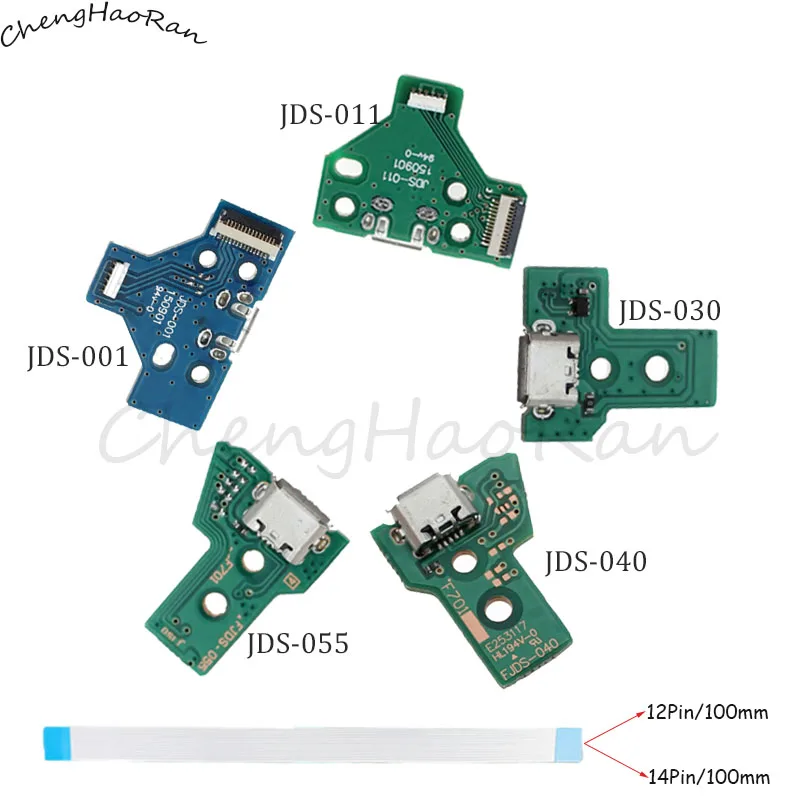 12/14 Pin USB Charging Port Socket Circuit Board JDS001 011 030 040 055 Suitable For PS4 Controller Charging Socket Maintenance