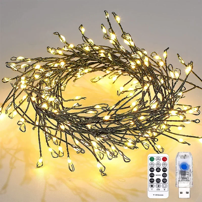 1M 2M 3M 5M 10M Copper Wire LED String Fairy Lights Holiday Battery-operated Garland for Christmas Tree Wedding Party Decoration